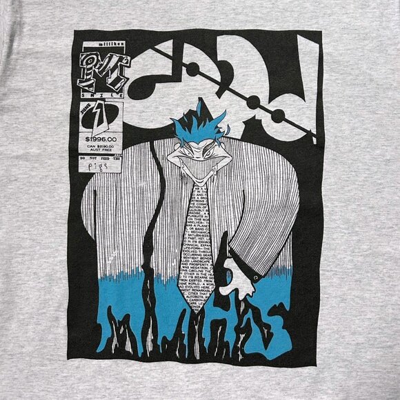 90s vintage corporate pig cartoon comic graduation t-shirt single stitch. - Picture 5 of 7